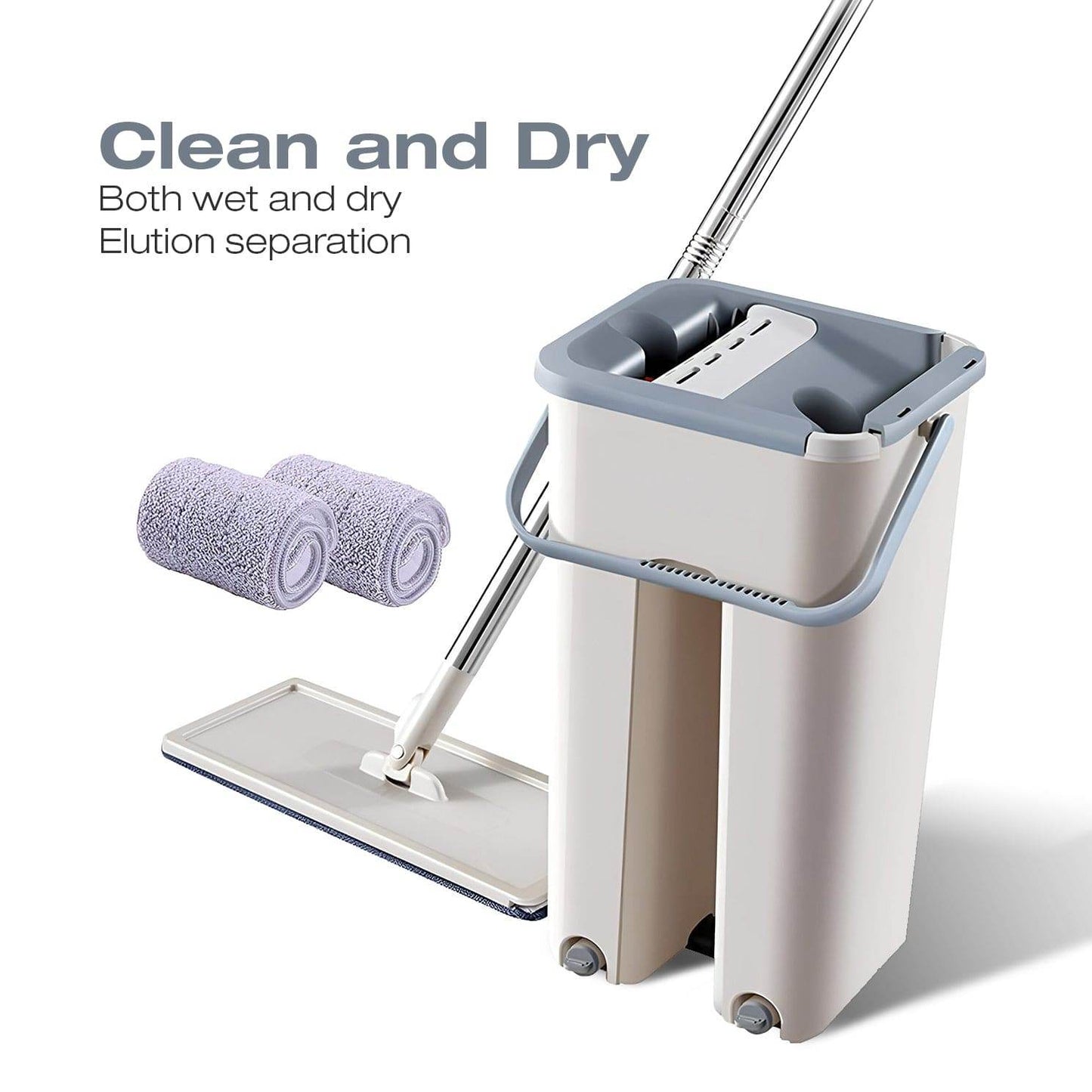 Magic Mop | Hands Free Flat Mop and Bucket with Wringer Set - yagastore