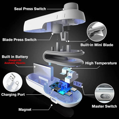 Magic-Sealer™ | 2 in 1 Portable Mini Sealing Machine with Cutter - yagastore