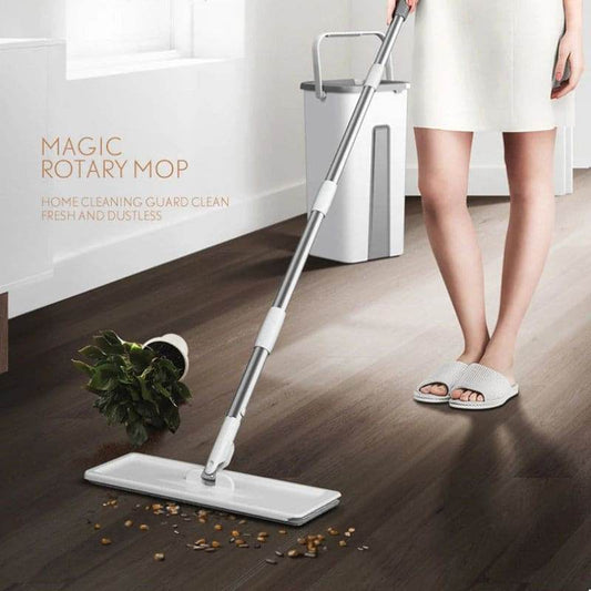 Magic Mop | Hands Free Flat Mop and Bucket with Wringer Set - yagastore
